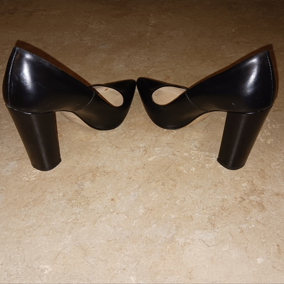 Zara Black Pointy Toe Block Heels - Picture 8 of 15